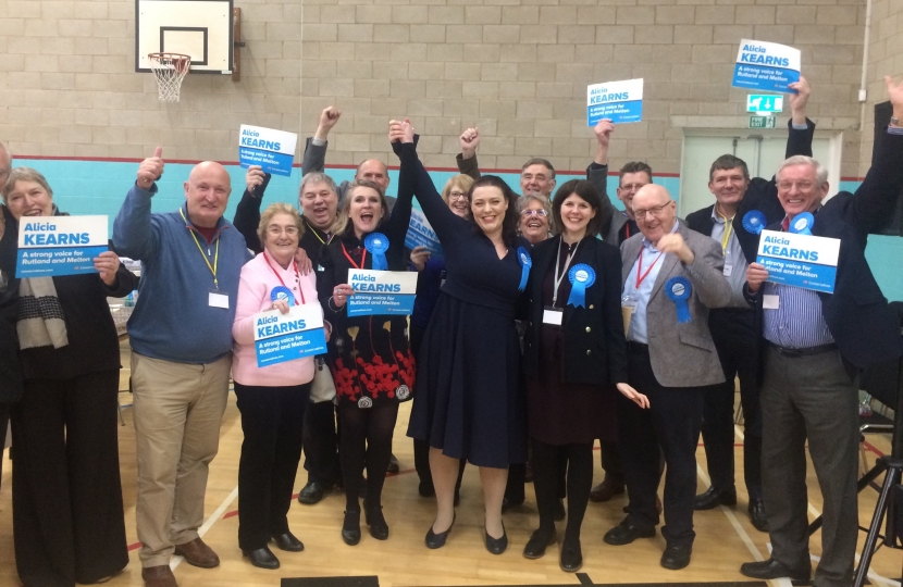 Alicia surrounded by her supporters at the Count on Thursday 12th December