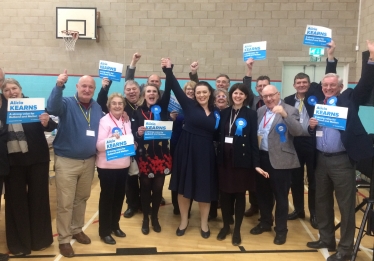 Alicia surrounded by her supporters at the Count on Thursday 12th December