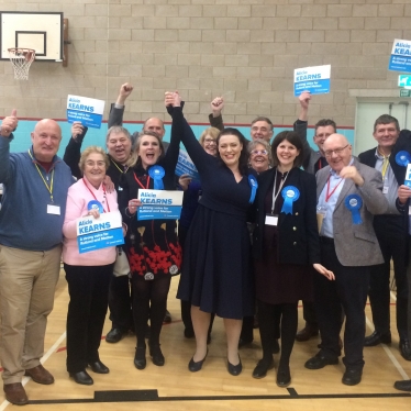 Alicia surrounded by supporters at the Count on Thursday 12th December